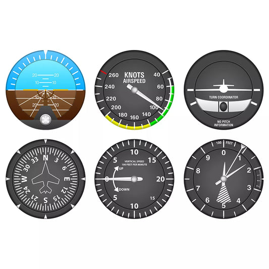 Set Of 6 Aircraft Instrument